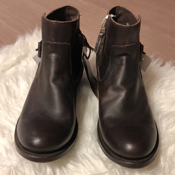 JB Dillion Brown Leather Zip Up Ankle Boots (New) - Picture 9 of 10